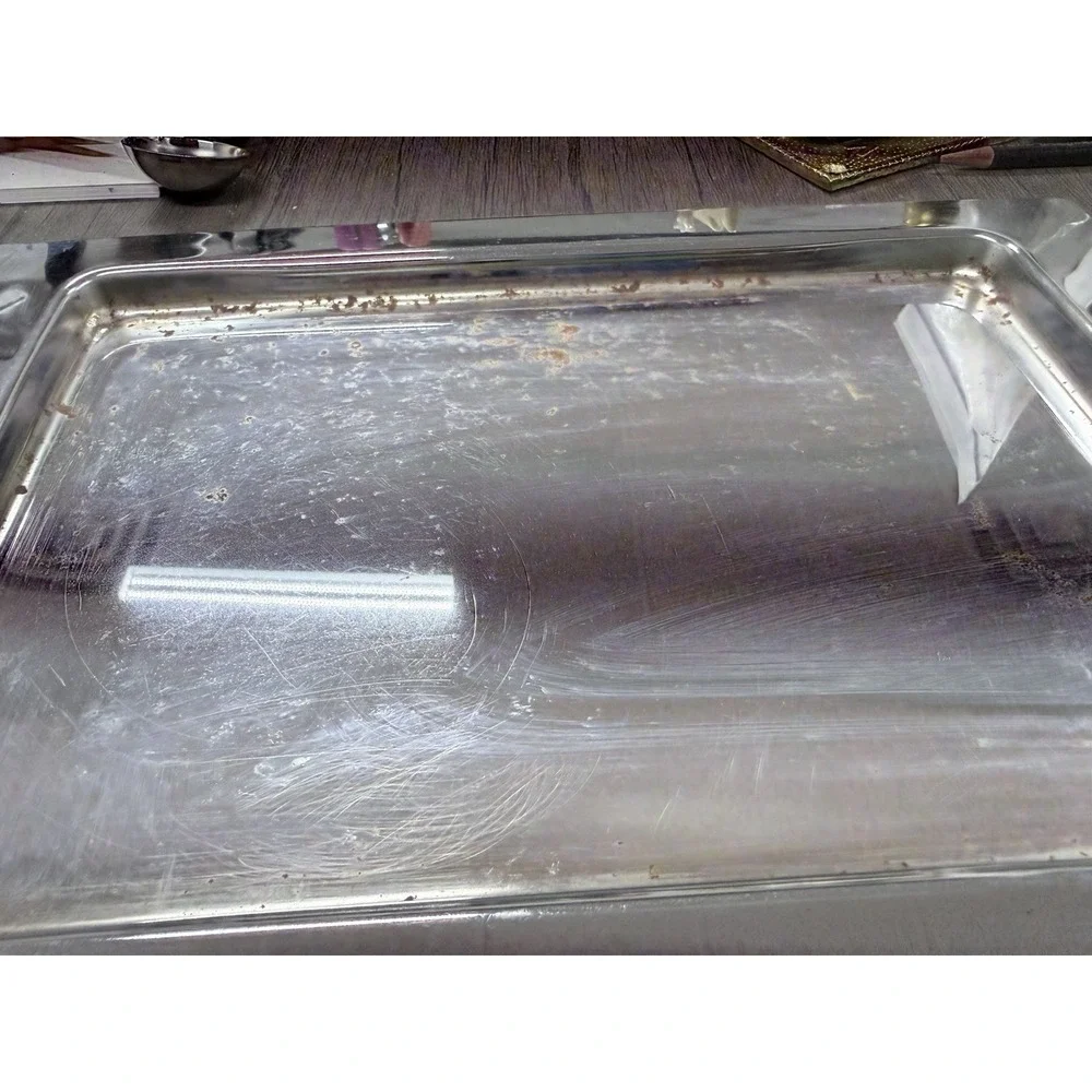 Vintage Mid Century Modern Kromex USA Brass Chrome Serving Tray 13x9